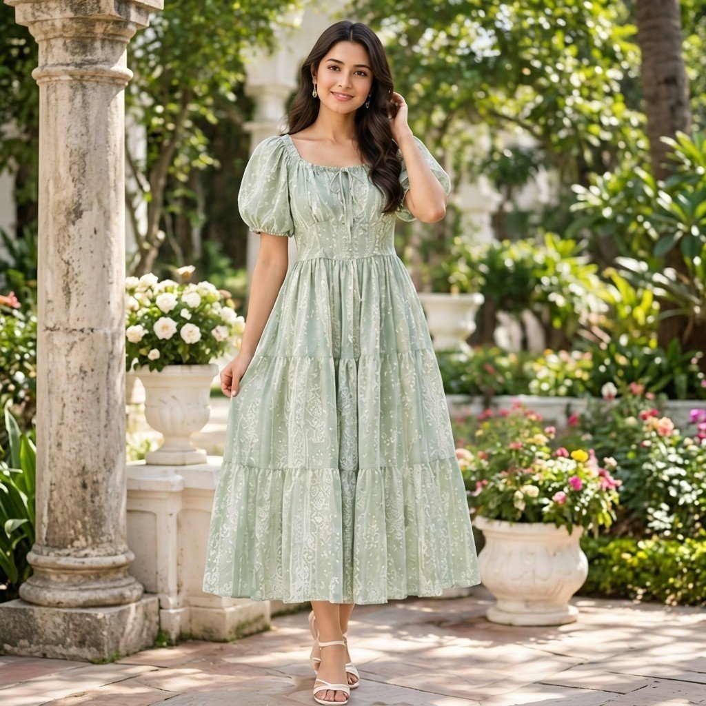 Cotton Silk Printed Middy One-Piece