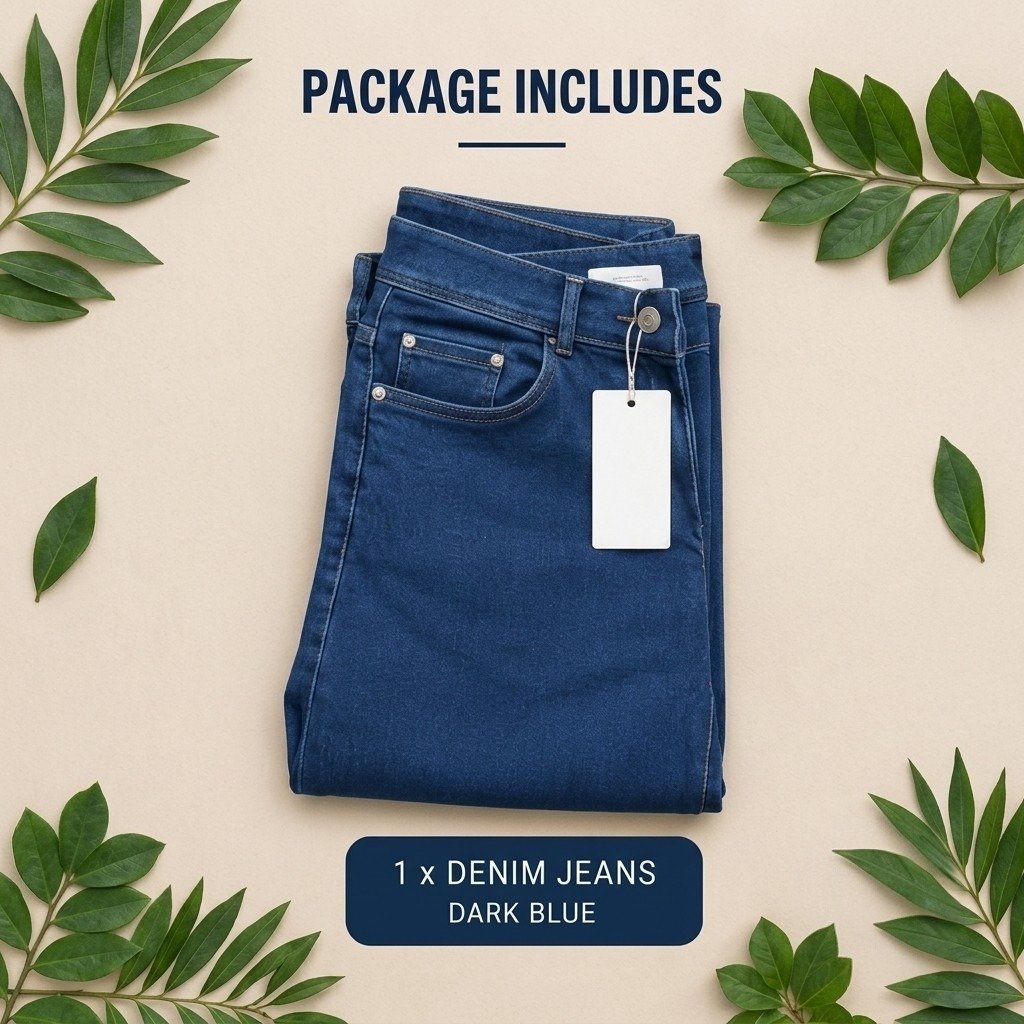 Dark Blue Denim Jeans - Image 2