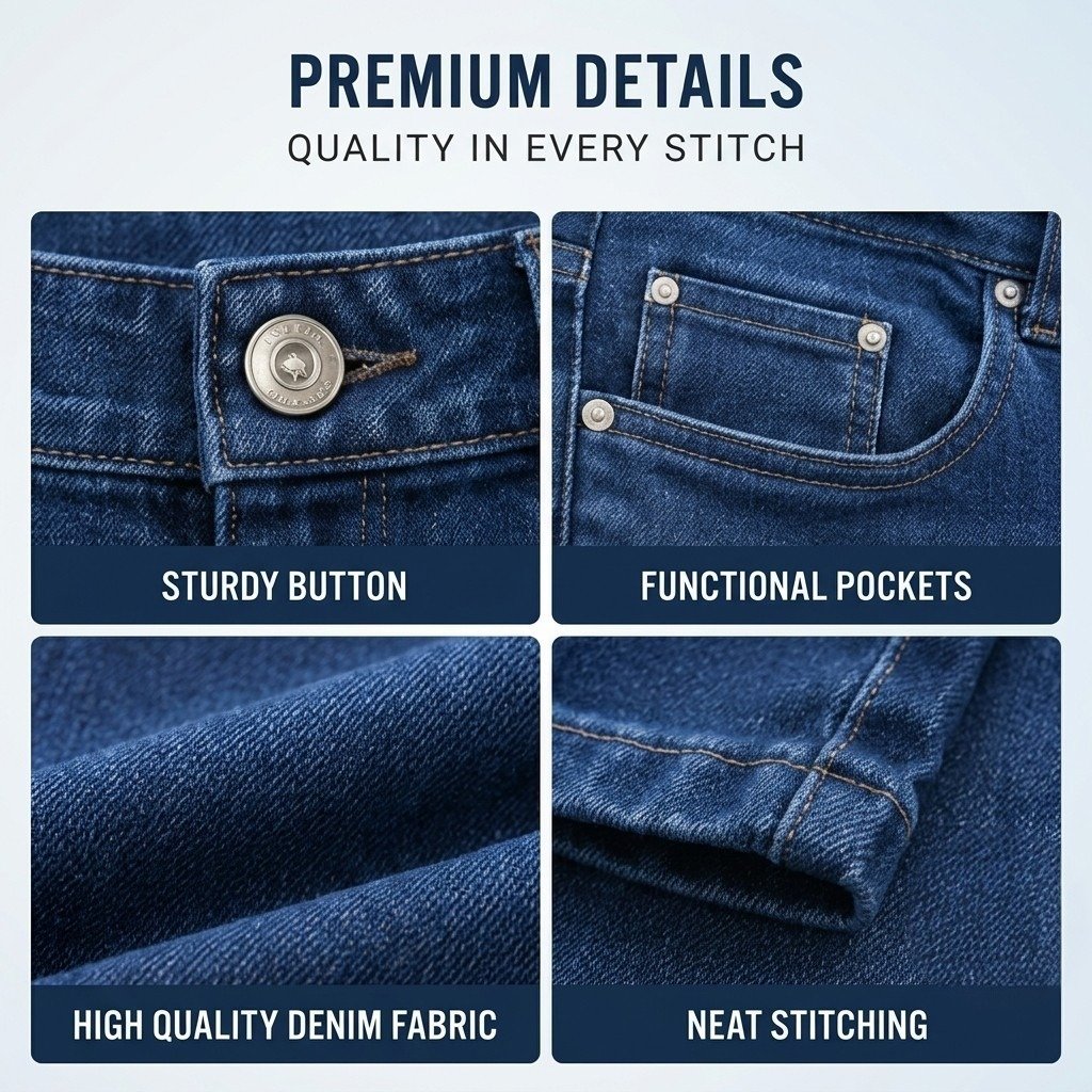 Dark Blue Denim Jeans - Image 4