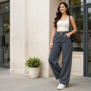 Dark Grey Baggy Denim Jegging