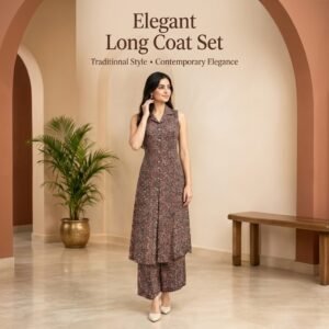 Gajji Cotton Printed Long Cord Set