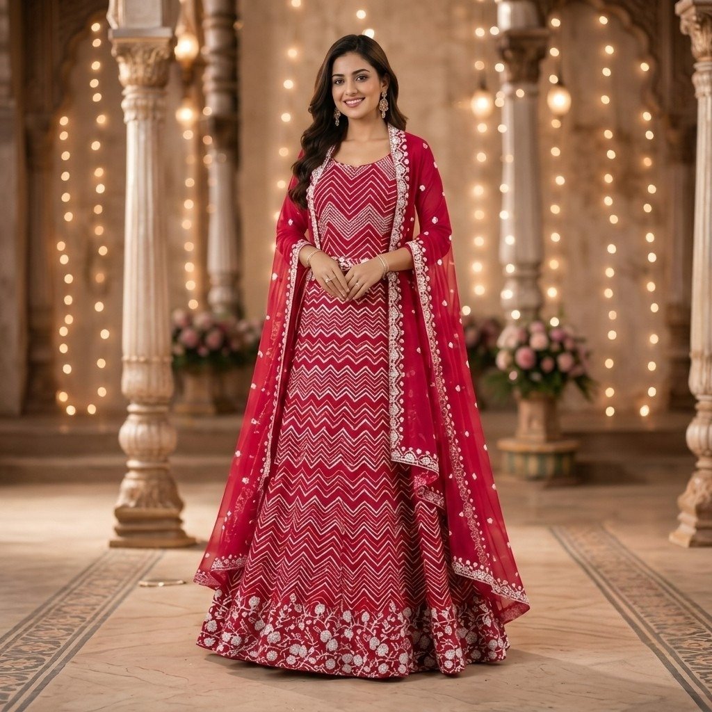 Georgette Embroidered Fancy Gown