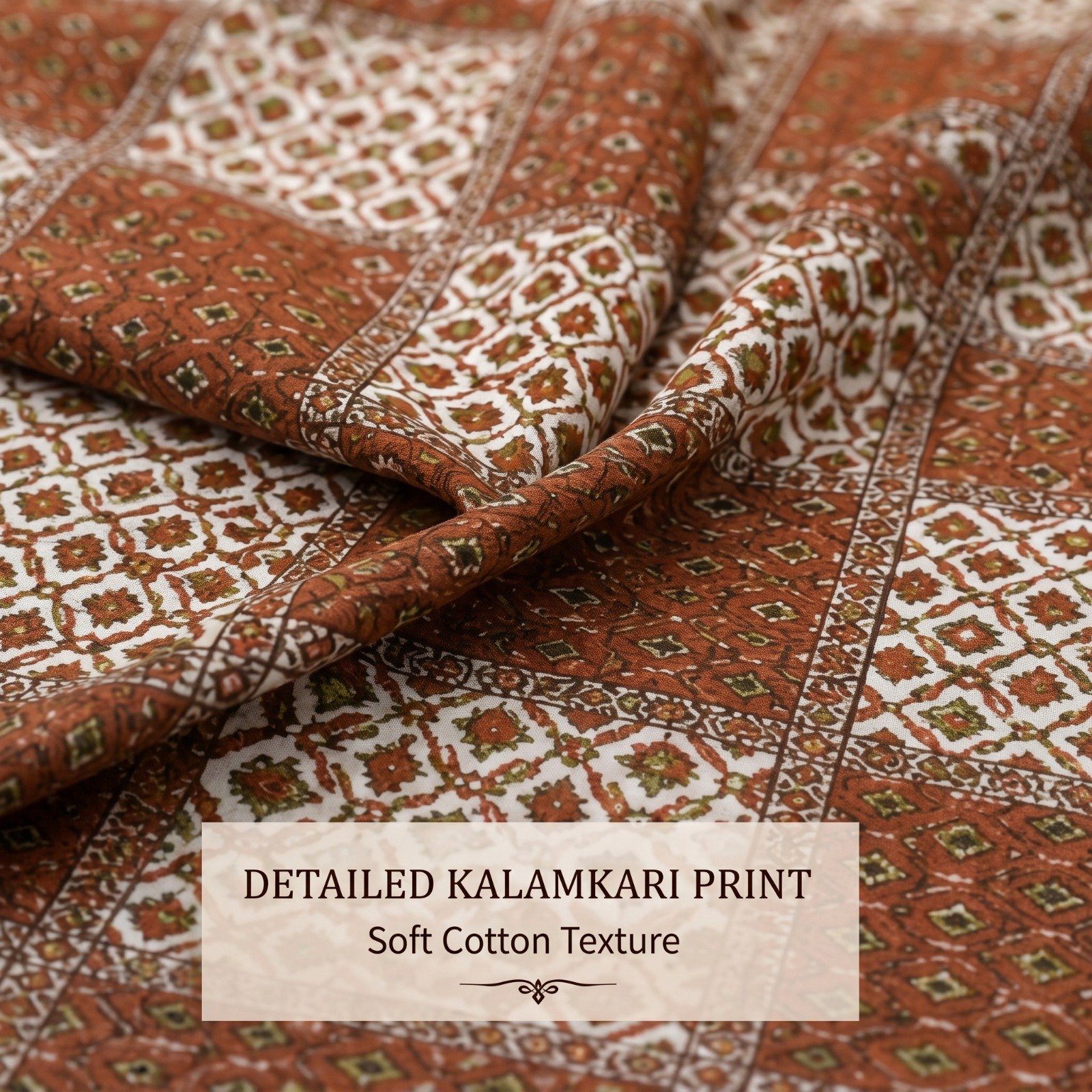Kalamkari Hand Block Double Bedsheet Set - Image 4