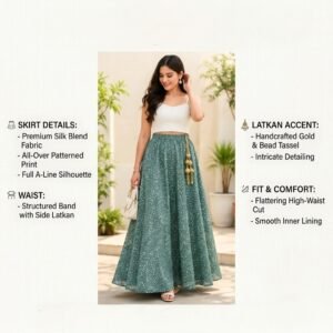 Pista Georgette Fancy Skirt
