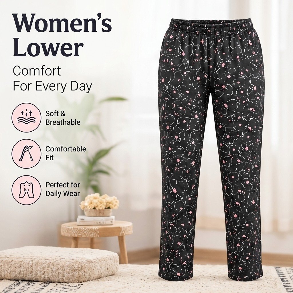 Printed Black Hosiery Lower - Image 2