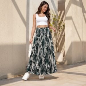 Printed Polyester Long Skirt