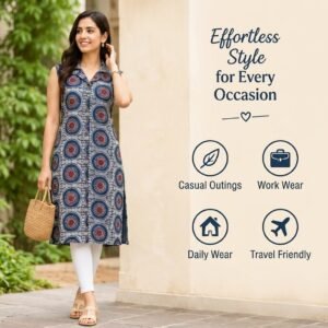 Printed Rayon Cotton Tunic