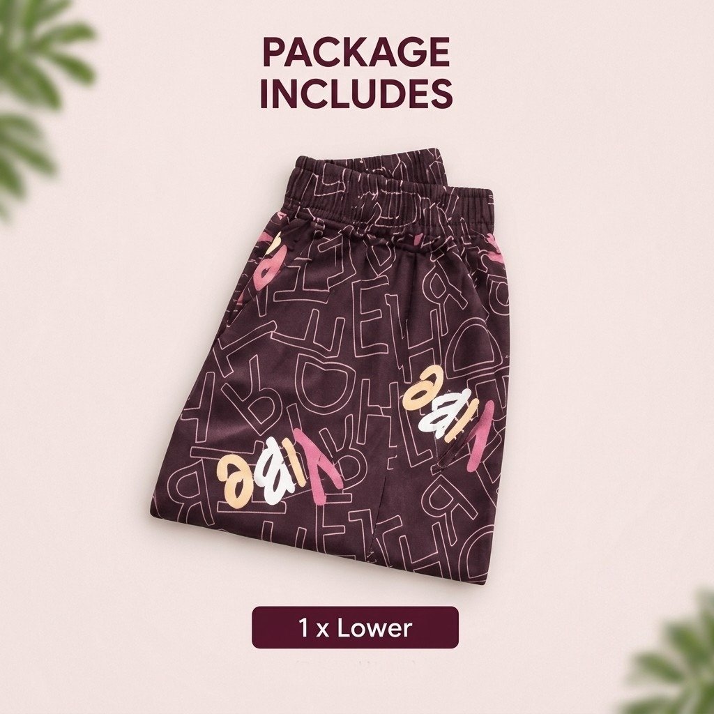 Printed Wine Hosiery Lower - Image 2